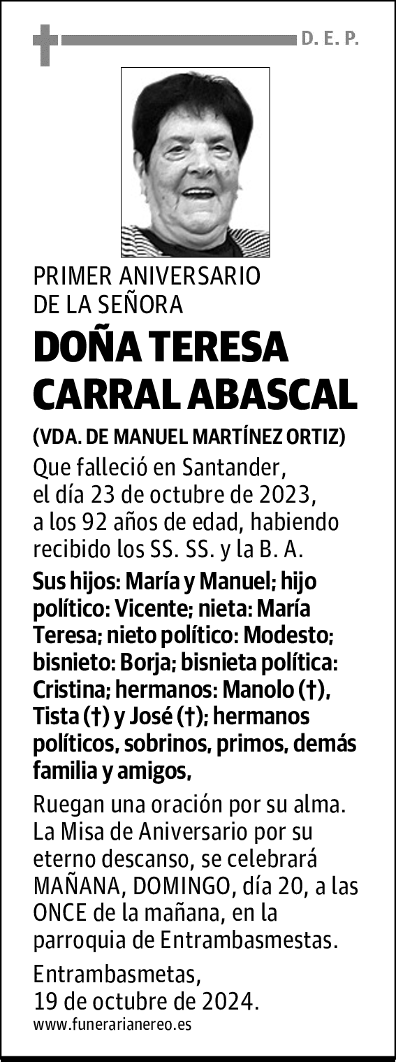 DOÑA TERESA CARRAL ABASCAL