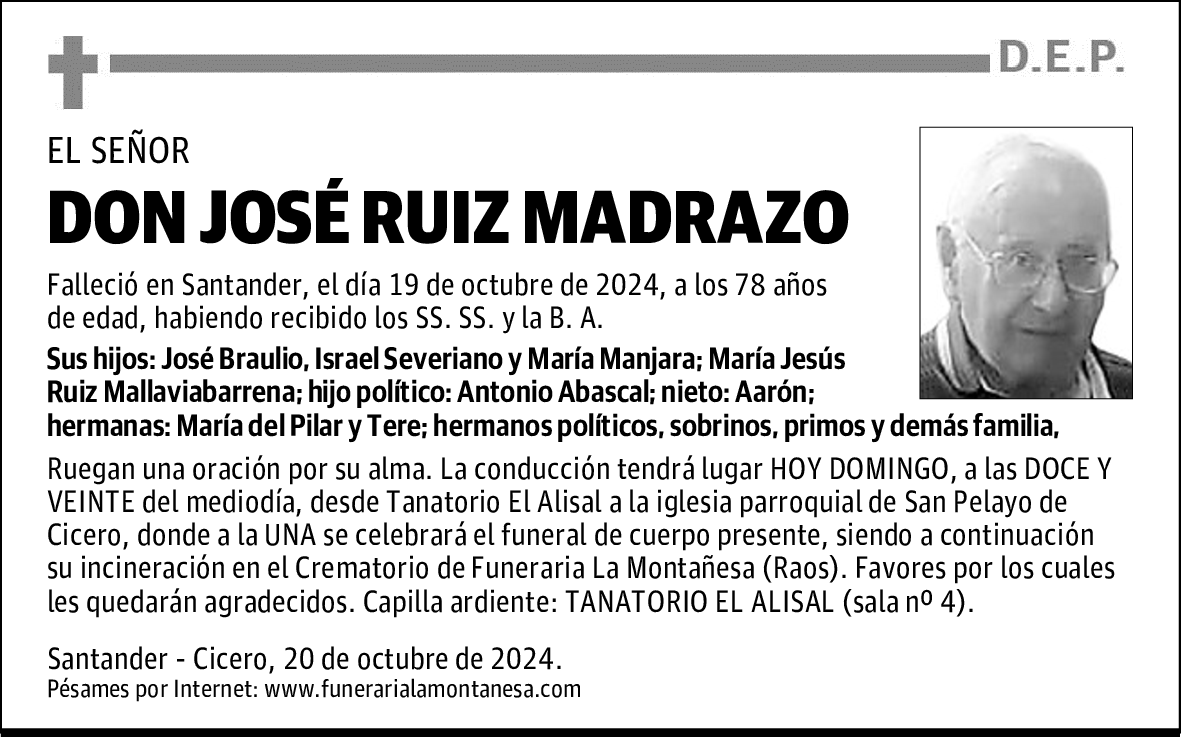 DON JOSÉ RUIZ MADRAZO