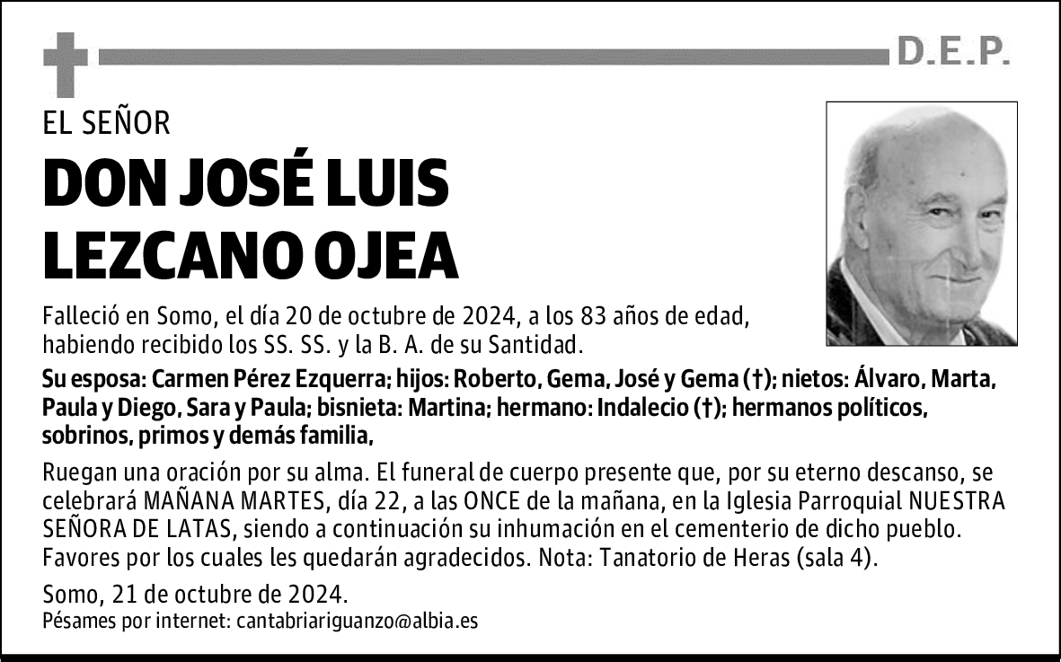 DON JOSÉ LUIS LEZCANO OJEA