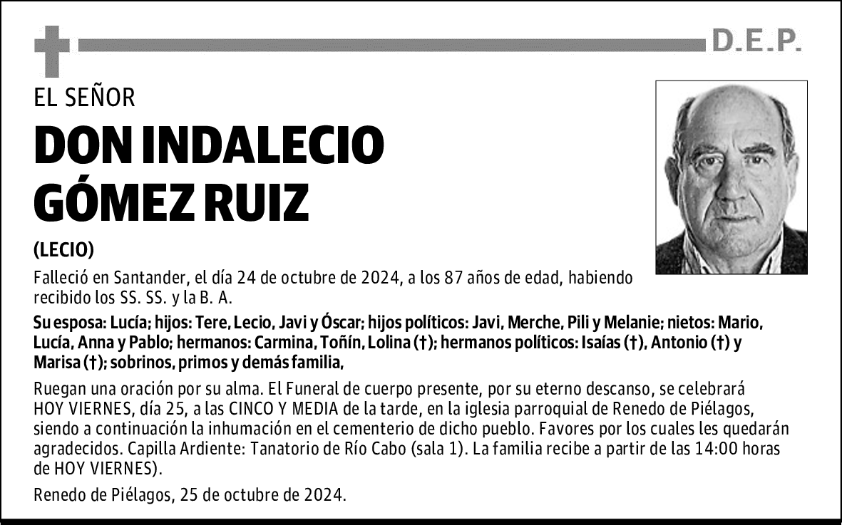 DON INDALECIO GÓMEZ RUIZ