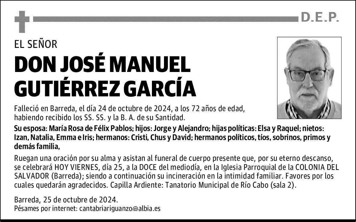 DON JOSÉ MANUEL GUTIÉRREZ GARCÍA