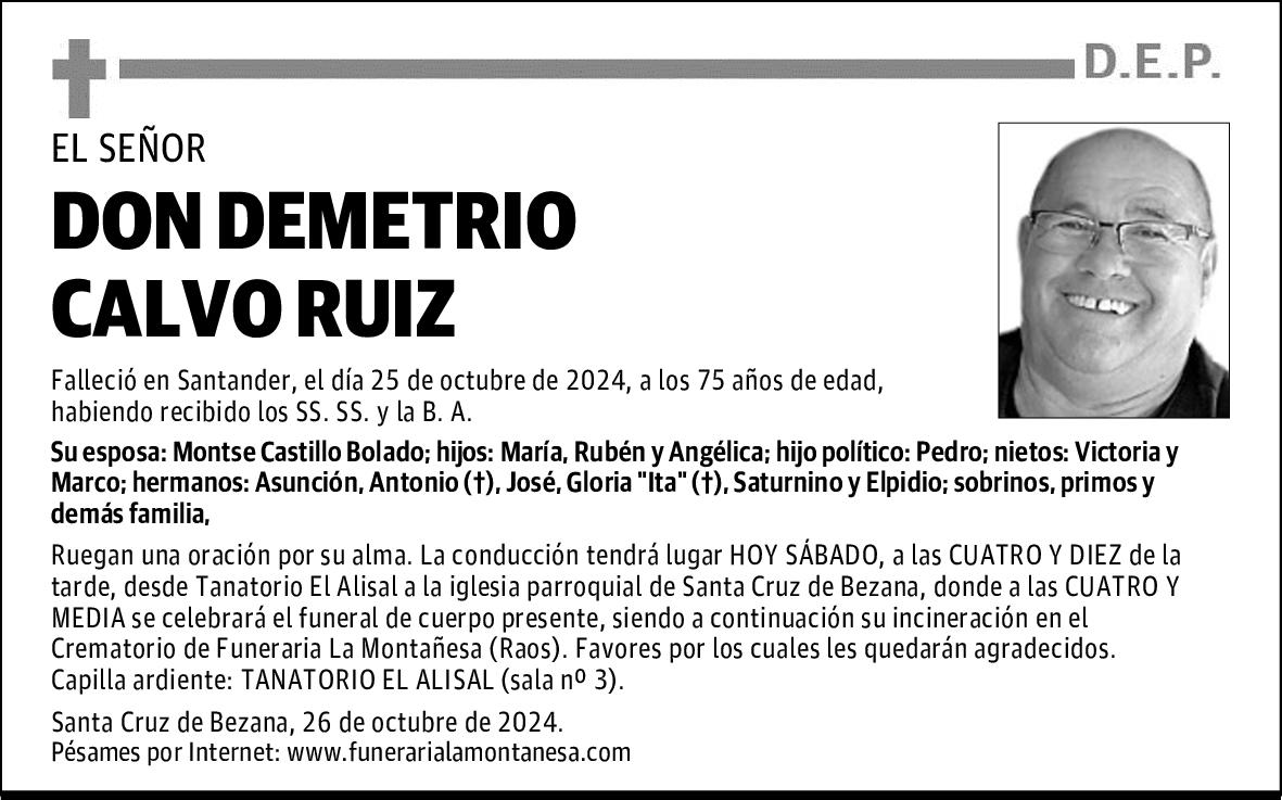 DON DEMETRIO CALVO RUIZ