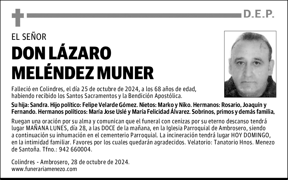 DON LÁZARO MELÉNDEZ MUNER