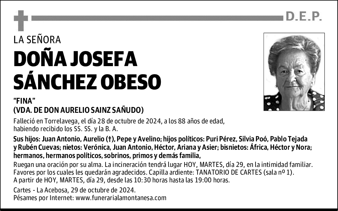 DOÑA JOSEFA SÁNCHEZ OBESO