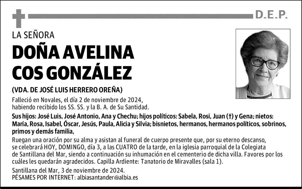 DOÑA AVELINA COS GONZÁLEZ