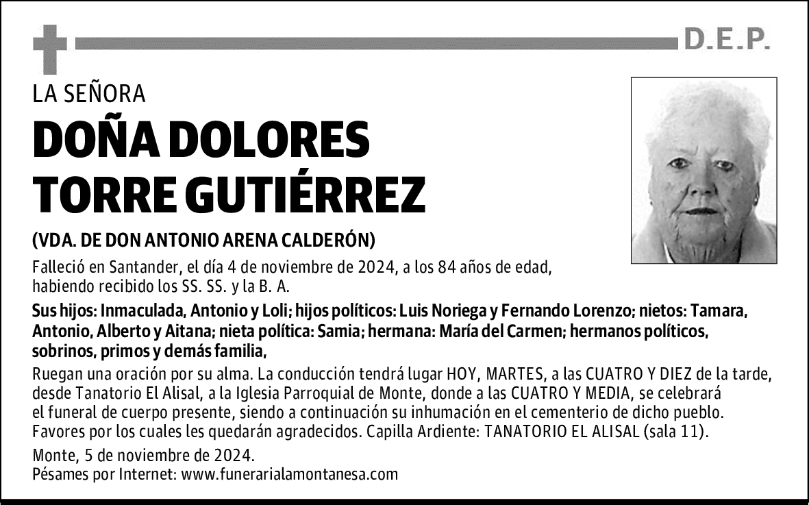 DOÑA DOLORES TORRE GUTIÉRREZ