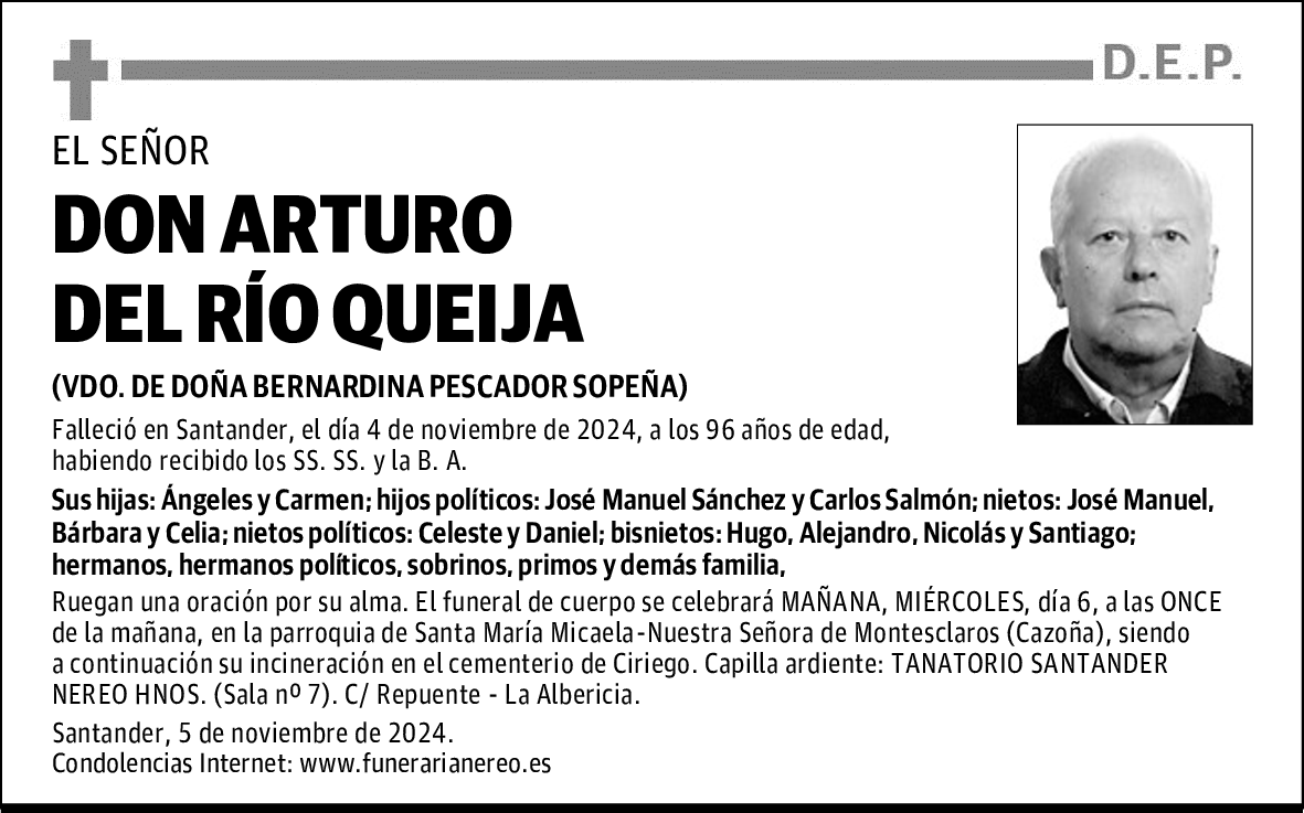 DON ARTURO DEL RÍO QUEIJA