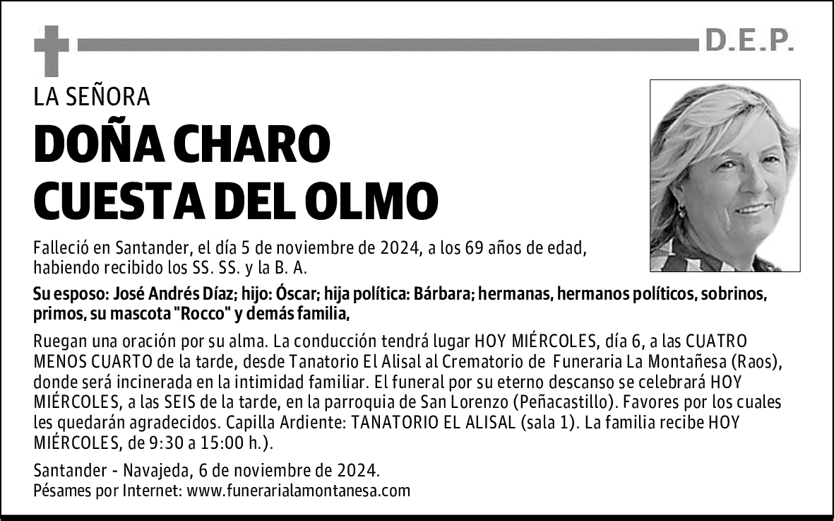 DOÑA CHARO CUESTA DEL OLMO