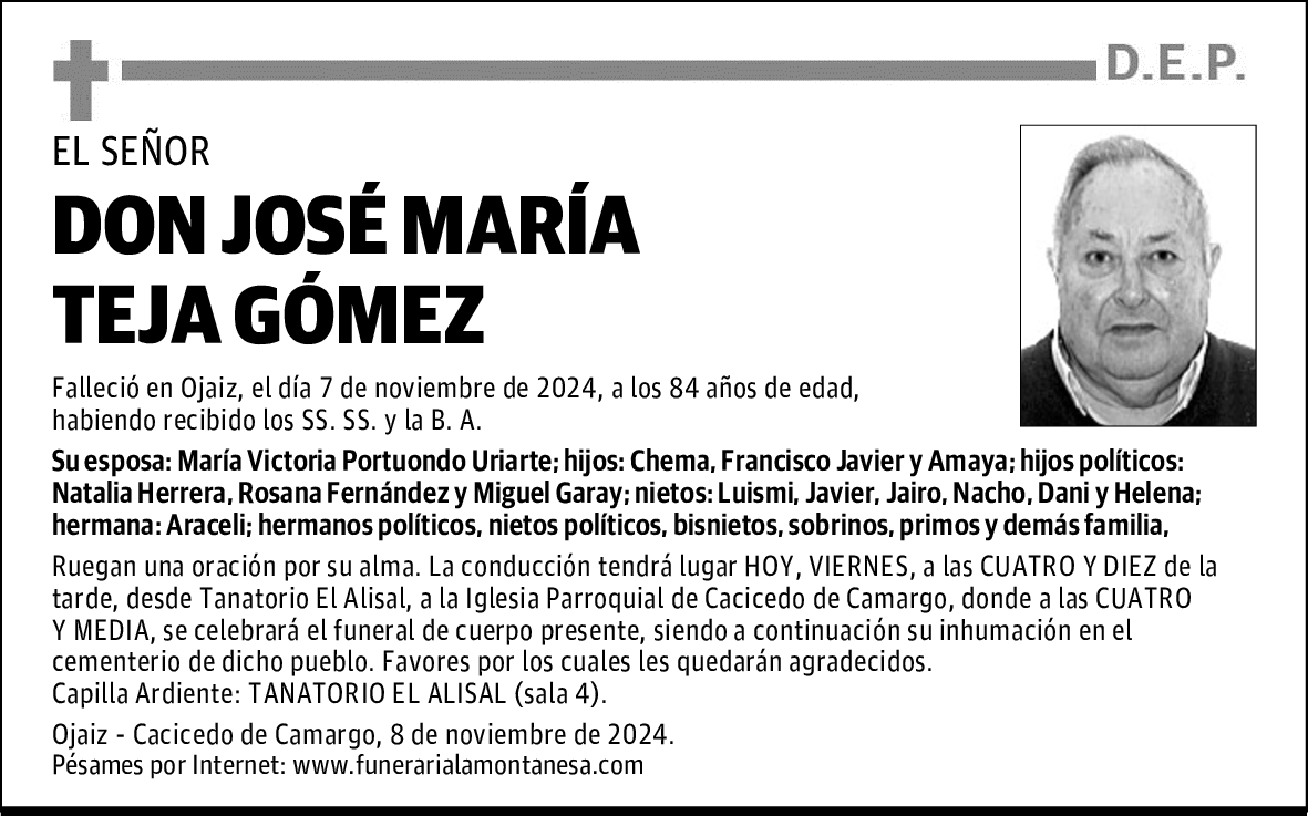 DON JOSÉ MARÍA TEJA GÓMEZ