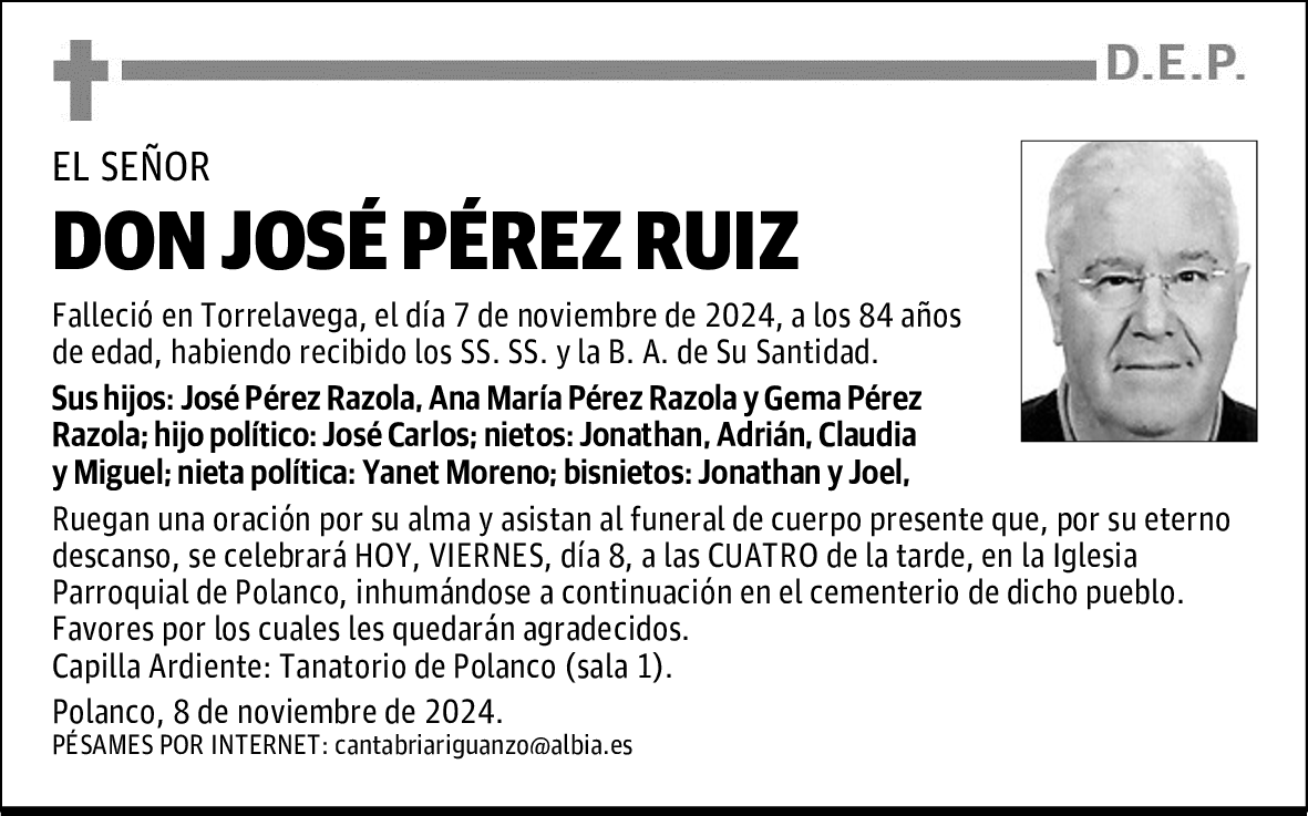 DON JOSÉ PÉREZ RUIZ