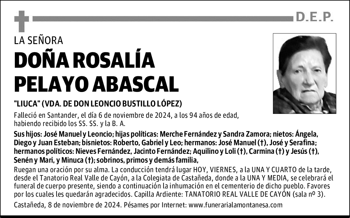 DOÑA ROSALÍA PELAYO ABASCAL