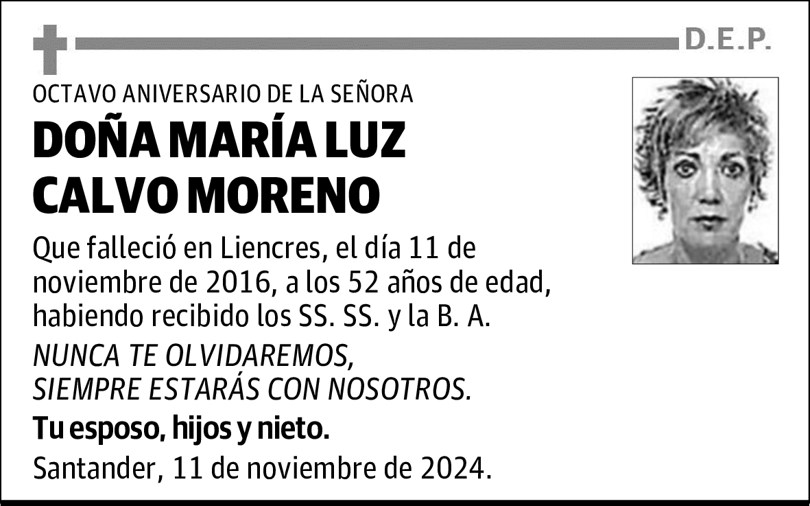 DOÑA MARÍA LUZ CALVO MORENO