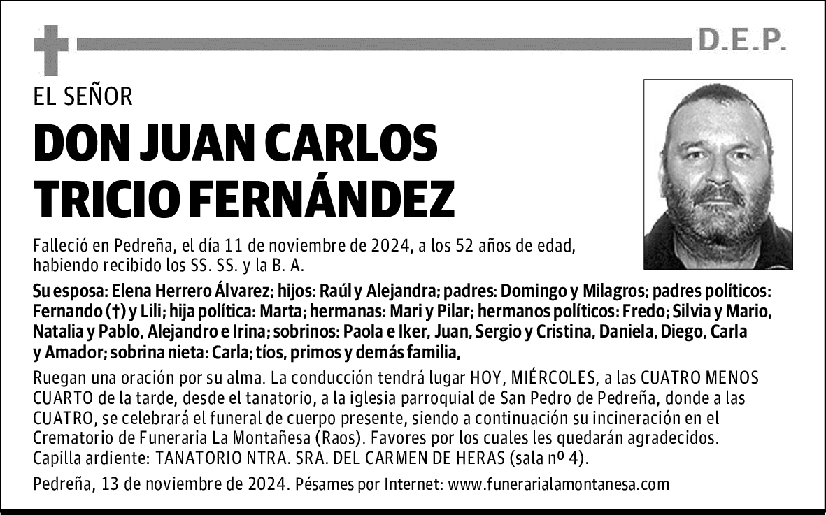 DON JUAN CARLOS TRICIO FERNÁNDEZ