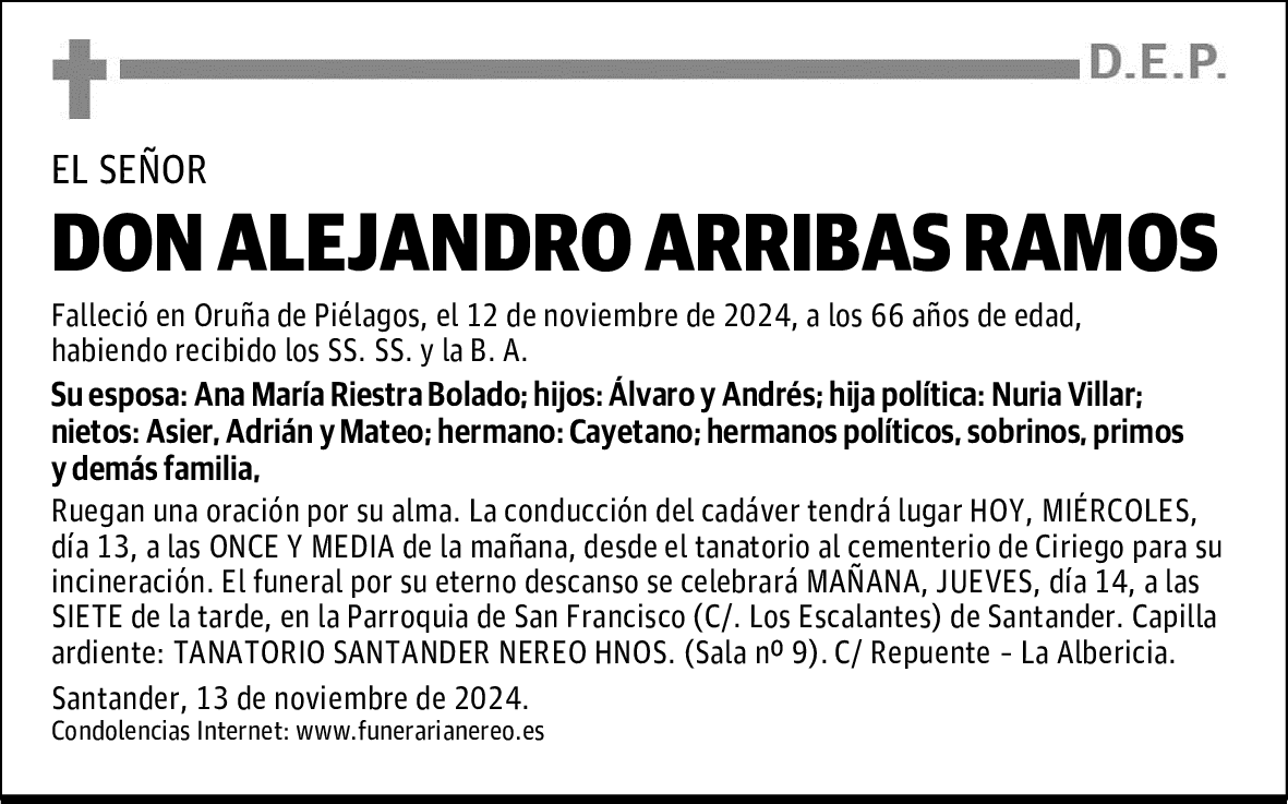 DON ALEJANDRO ARRIBAS RAMOS