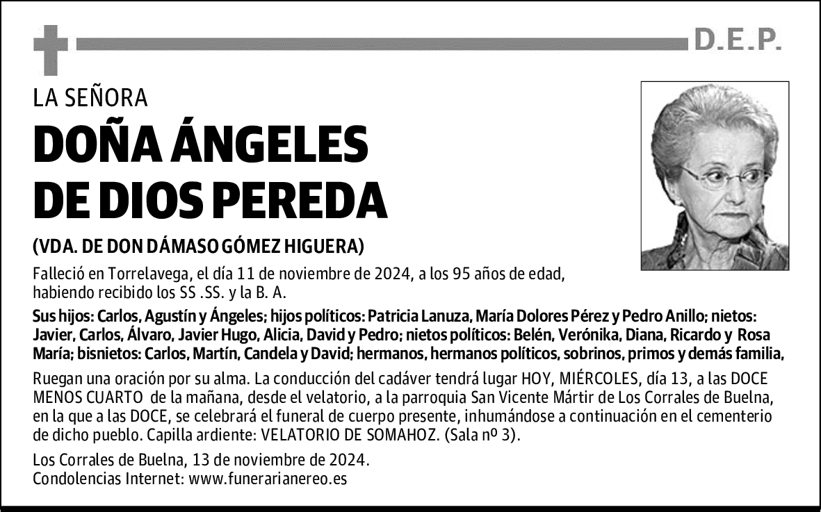 DOÑA ÁNGELES DE DIOS PEREDA