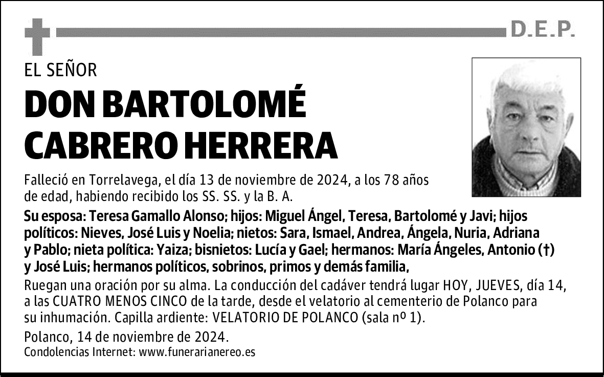 DON BARTOLOMÉ CABRERO HERRERA