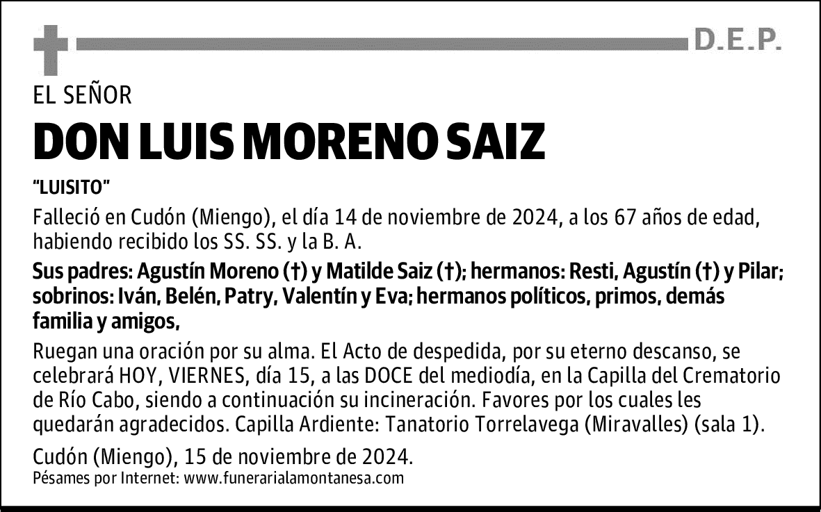 DON LUIS MORENO SAIZ