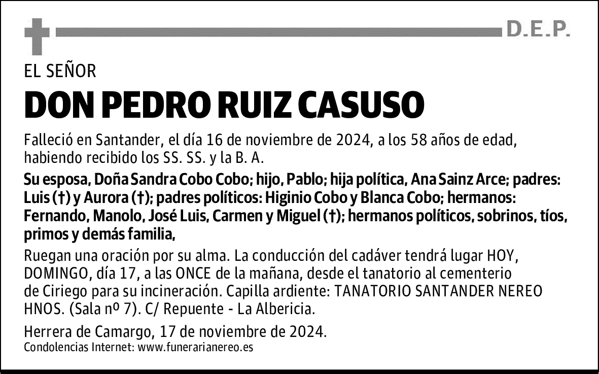 DON PEDRO RUIZ CASUSO