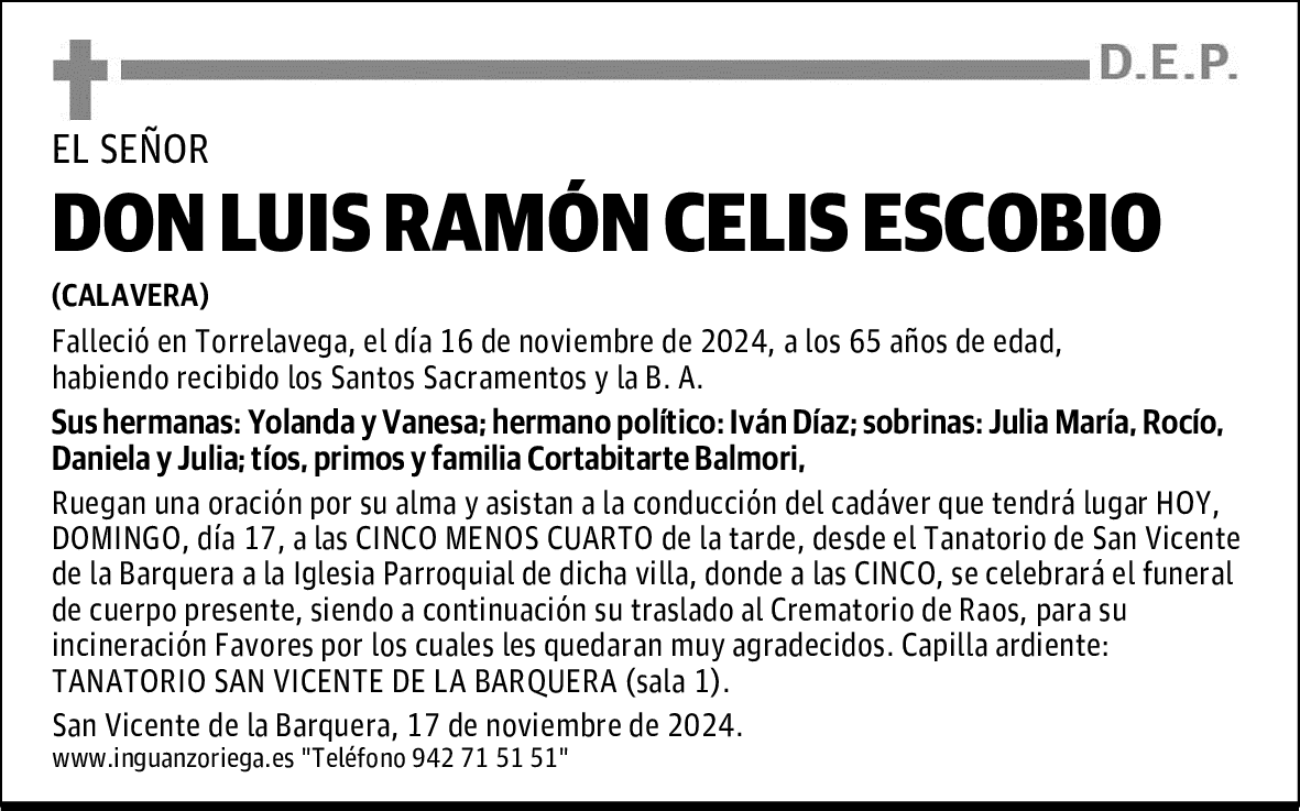 DON LUIS RAMÓN CELIS ESCOBIO