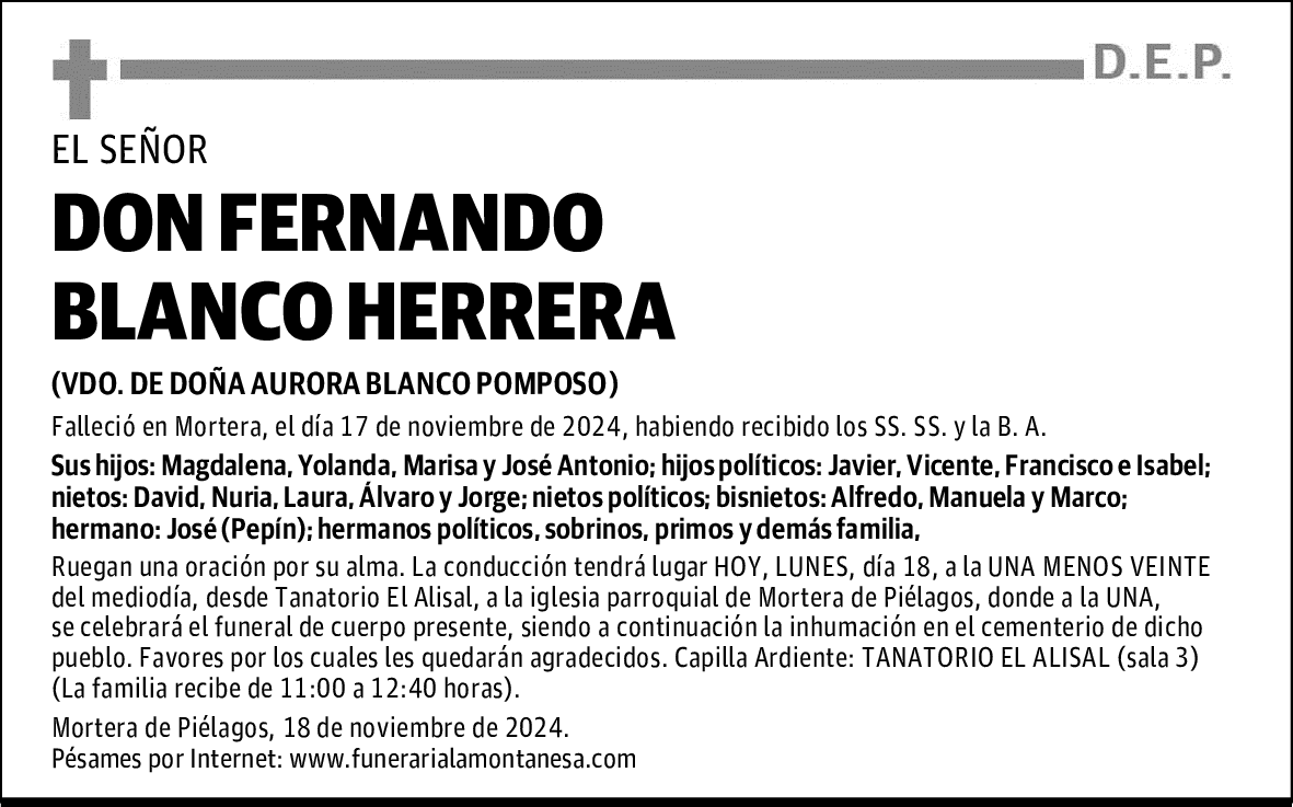 DON FERNANDO BLANCO HERRERA