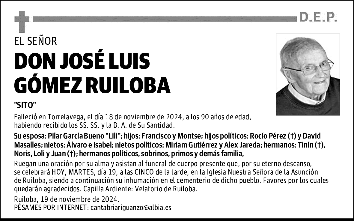 DON JOSÉ LUIS GÓMEZ RUILOBA