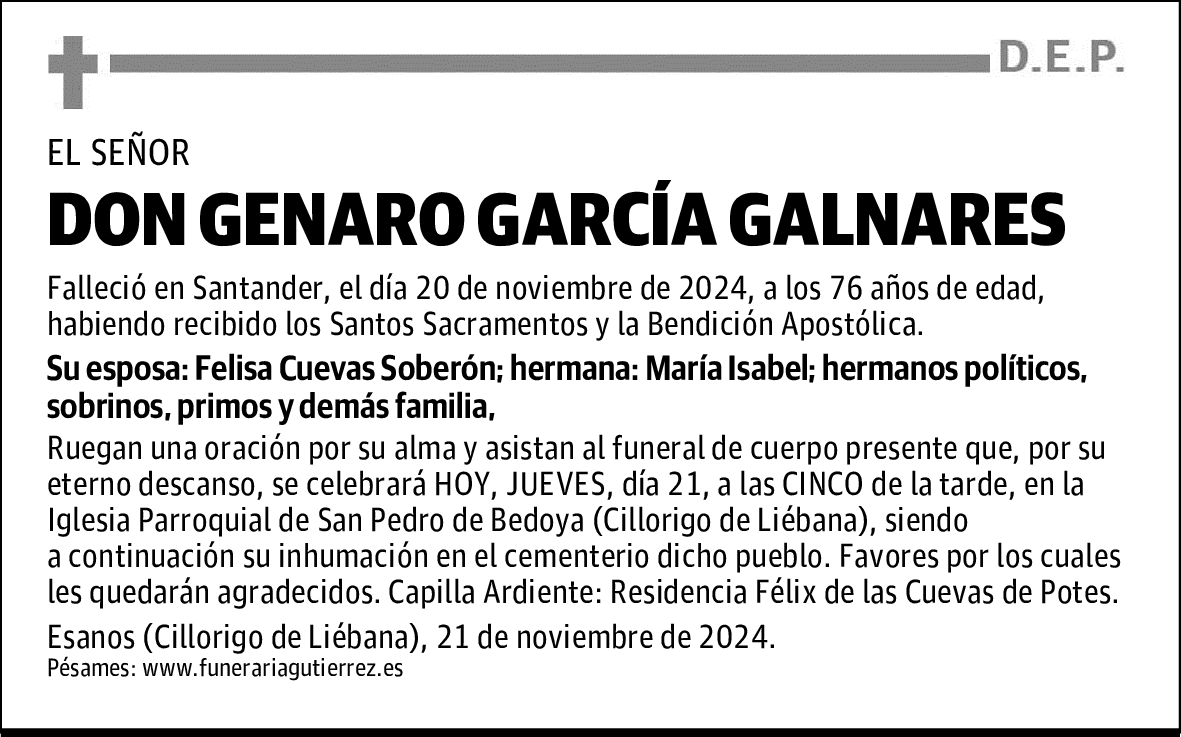 DON GENARO GARCÍA GALNARES