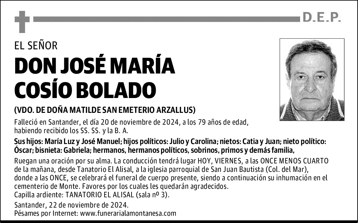 DON JOSÉ MARÍA COSÍO BOLADO