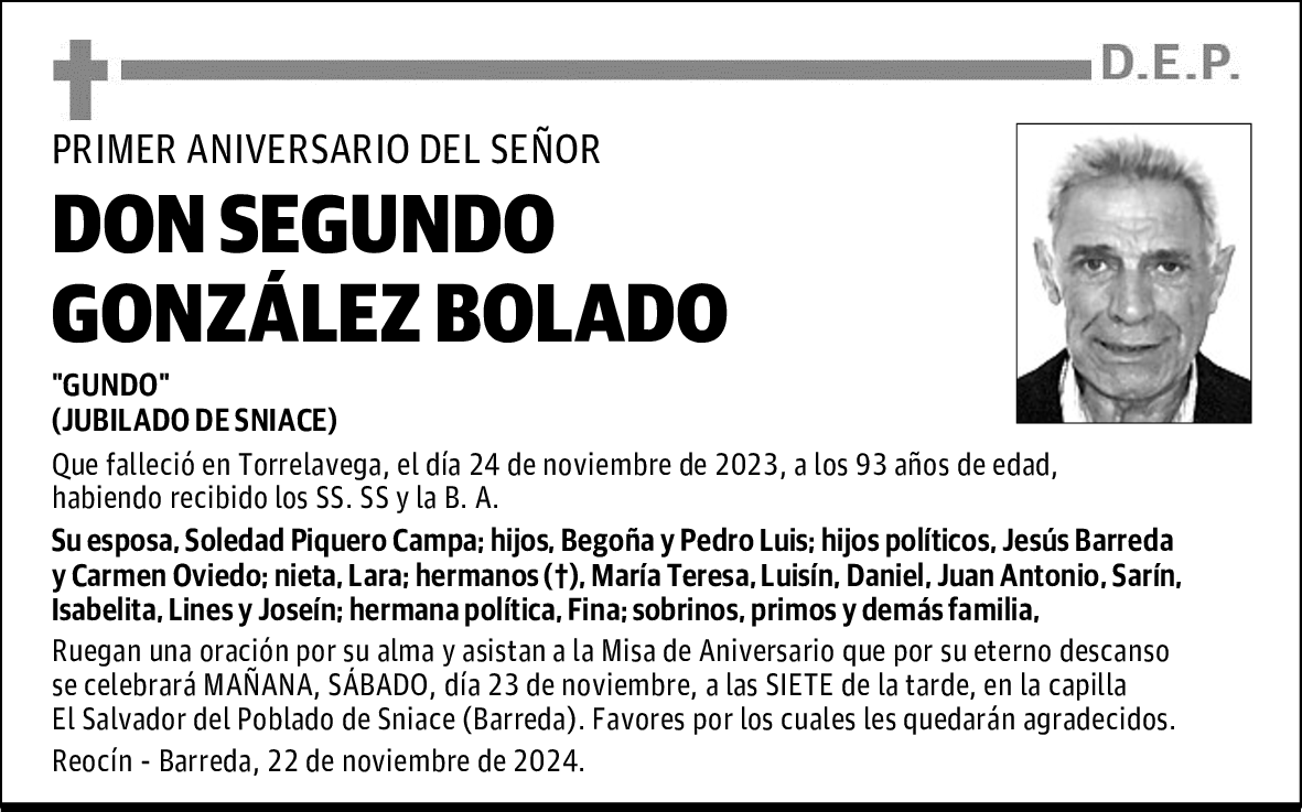 DON SEGUNDO GONZÁLEZ BOLADO