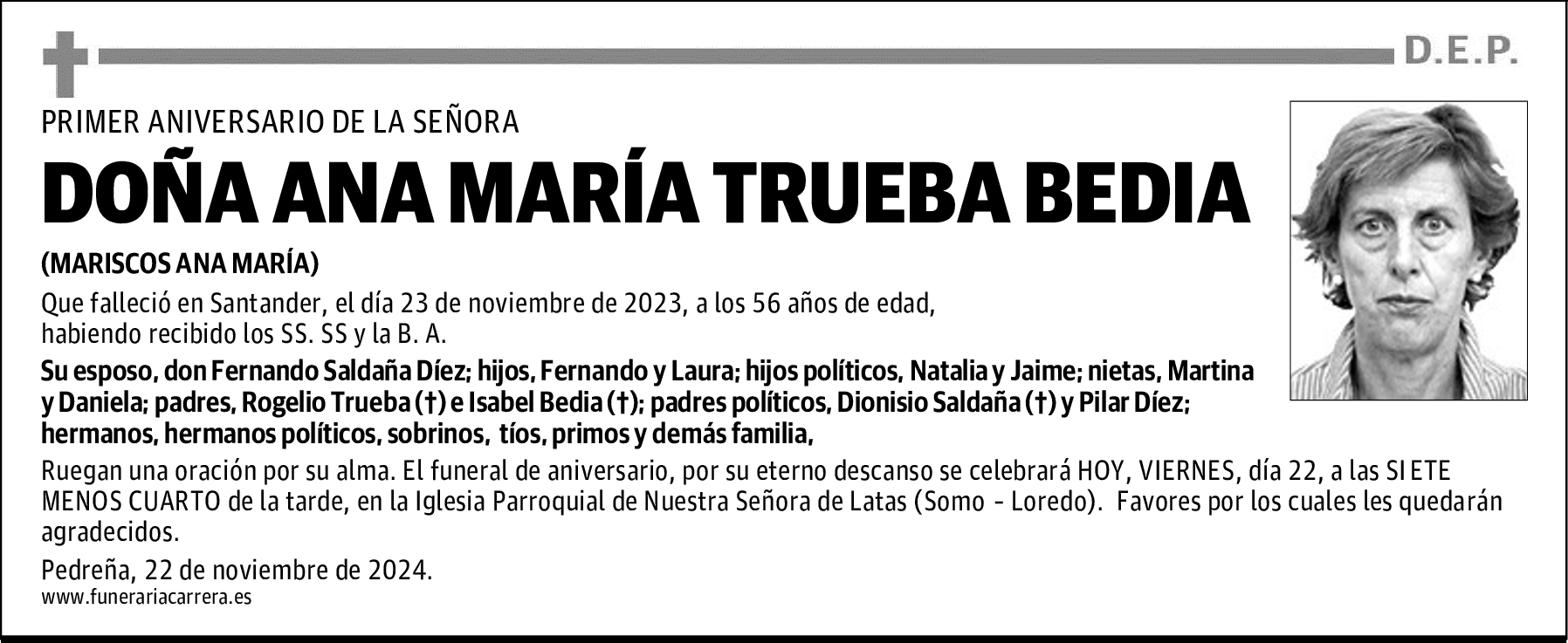 DOÑA ANA MARÍA TRUEBA BEDIA