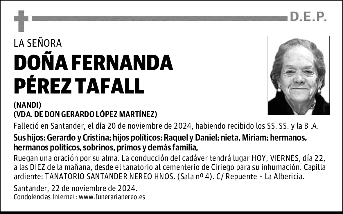 DOÑA FERNANDA PÉREZ TAFALL