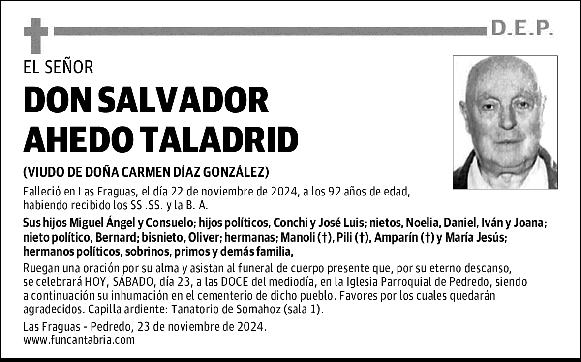 DON SALVADOR AHEDO TALADRID