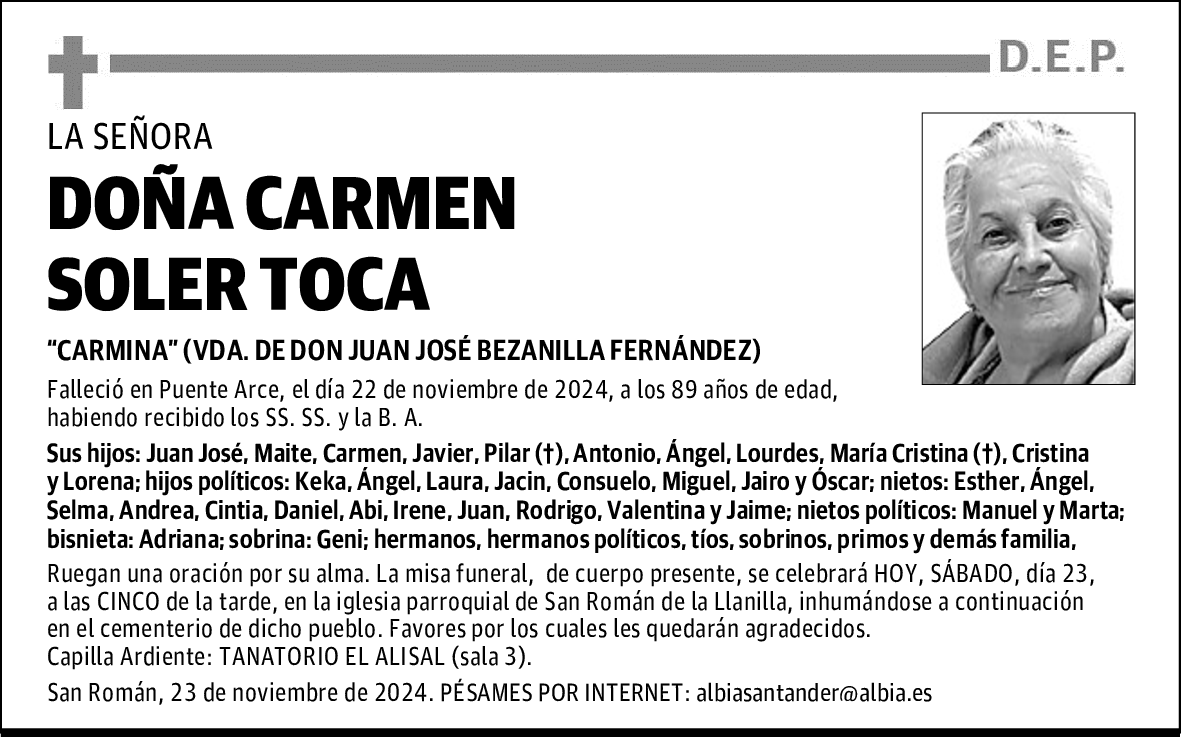 DOÑA CARMEN SOLER TOCA