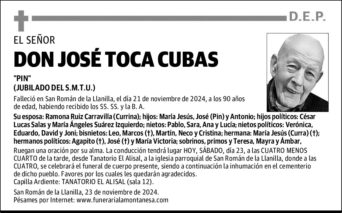 DON JOSÉ TOCA CUBAS