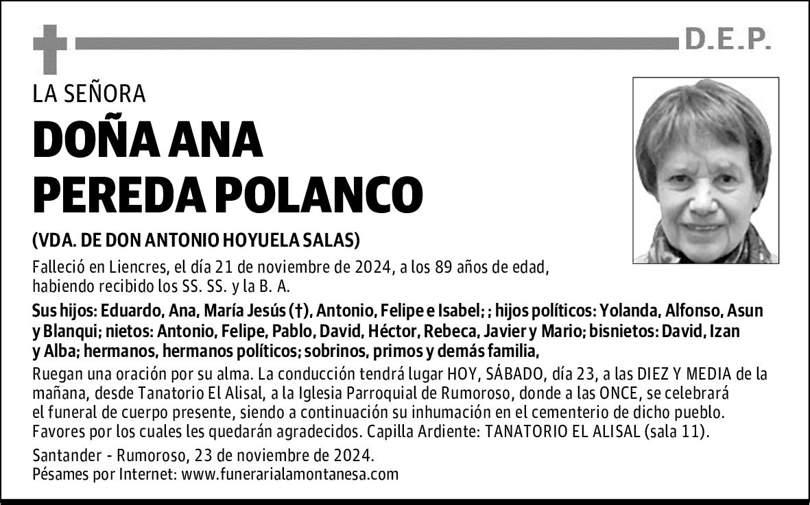 DOÑA ANA PEREDA POLANCO