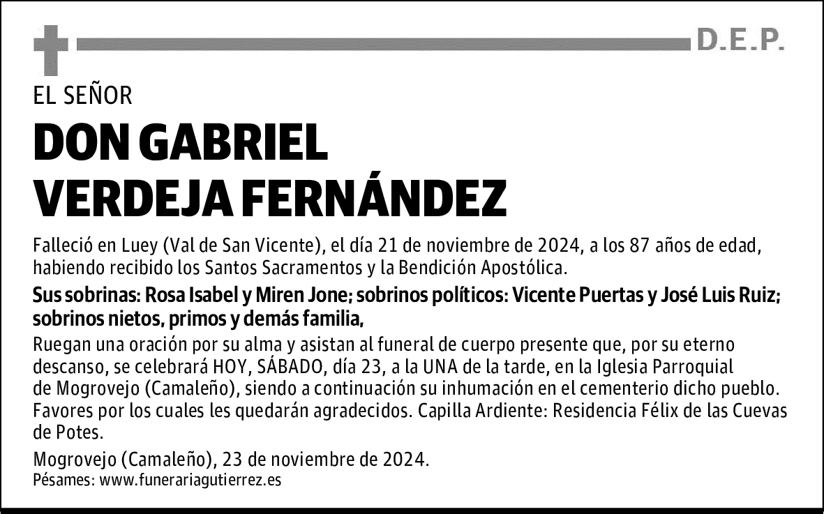 DON GABRIEL VERDEJA FERNÁNDEZ