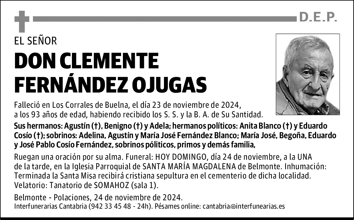 DON CLEMENTE FERNÁNDEZ OJUGAS