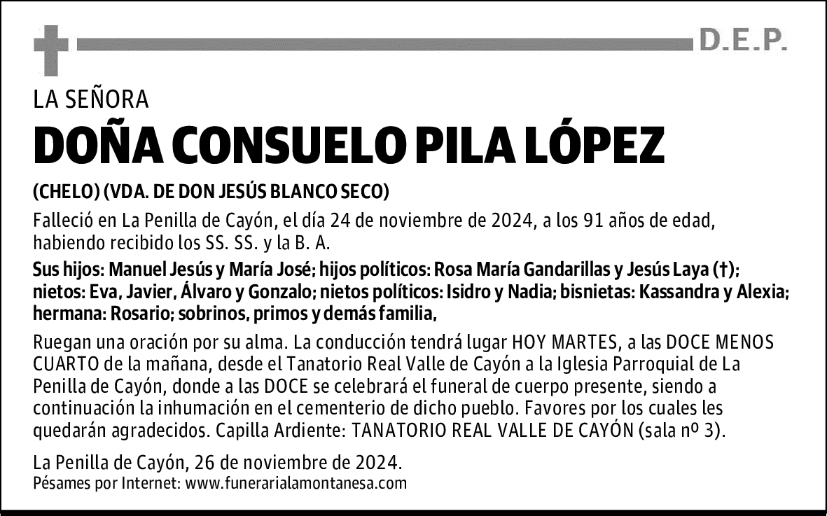 DOÑA CONSUELO PILA LÓPEZ