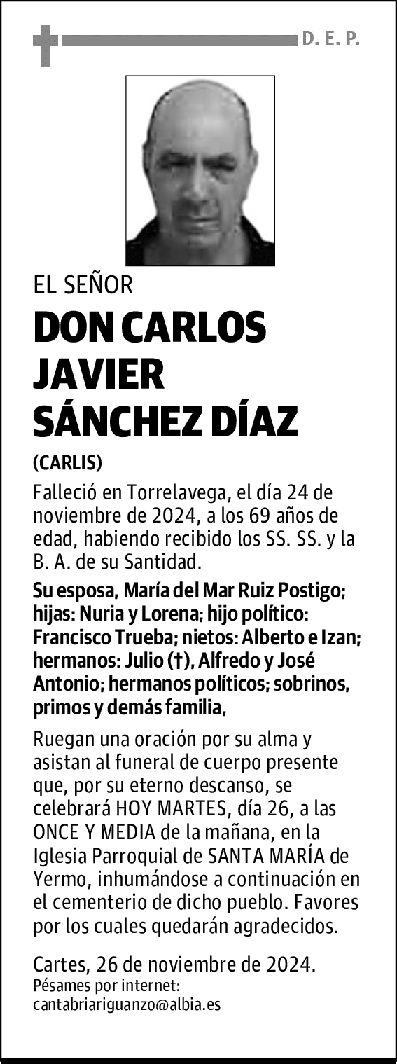 DON CARLOS JAVIER SÁNCHEZ DÍAZ