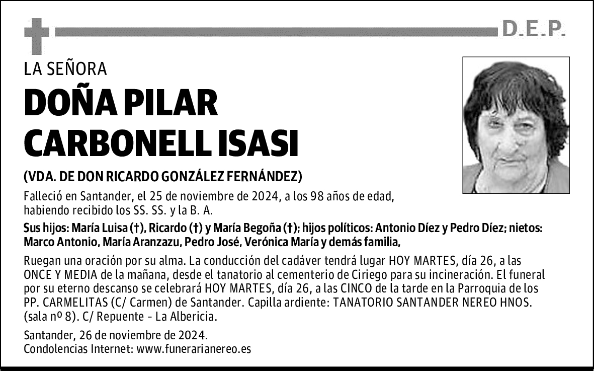 DOÑA PILAR CARBONELL ISASI