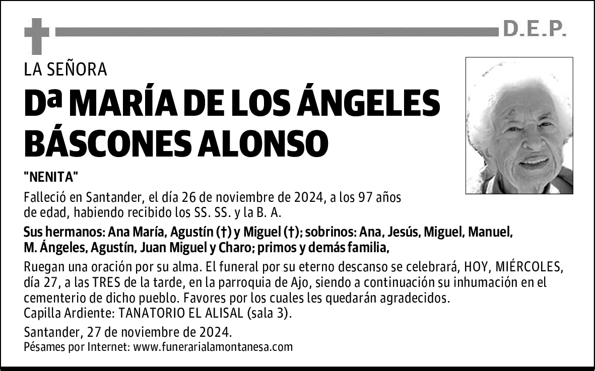 DOÑA MARÍA DE LOS ÁNGELES BÁSCONES ALONSO