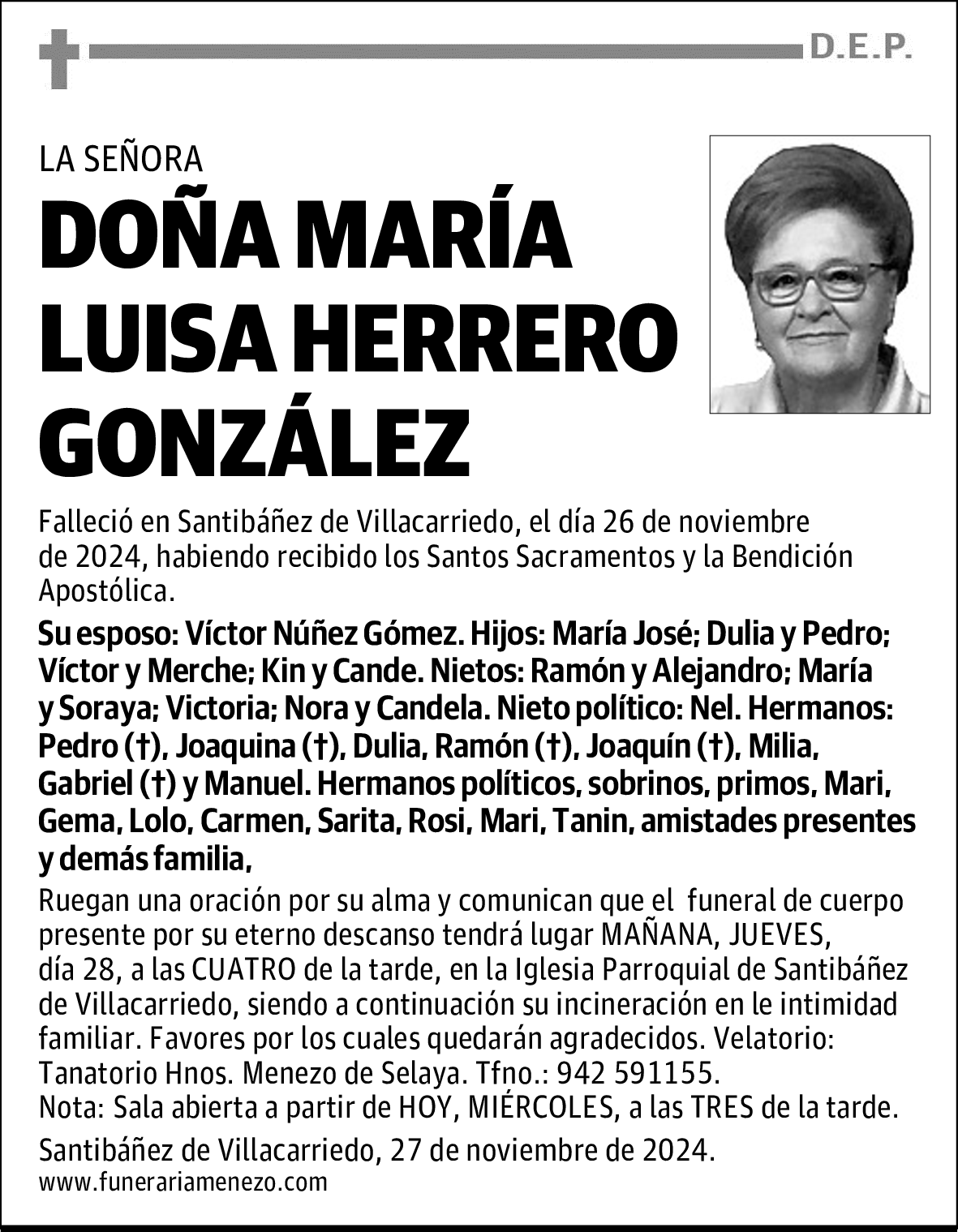 DOÑA MARÍA LUISA HERRERO GONZÁLEZ