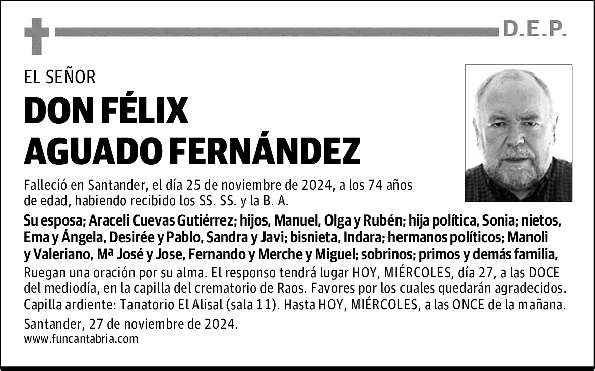 DON FÉLIX AGUADO FERNÁNDEZ