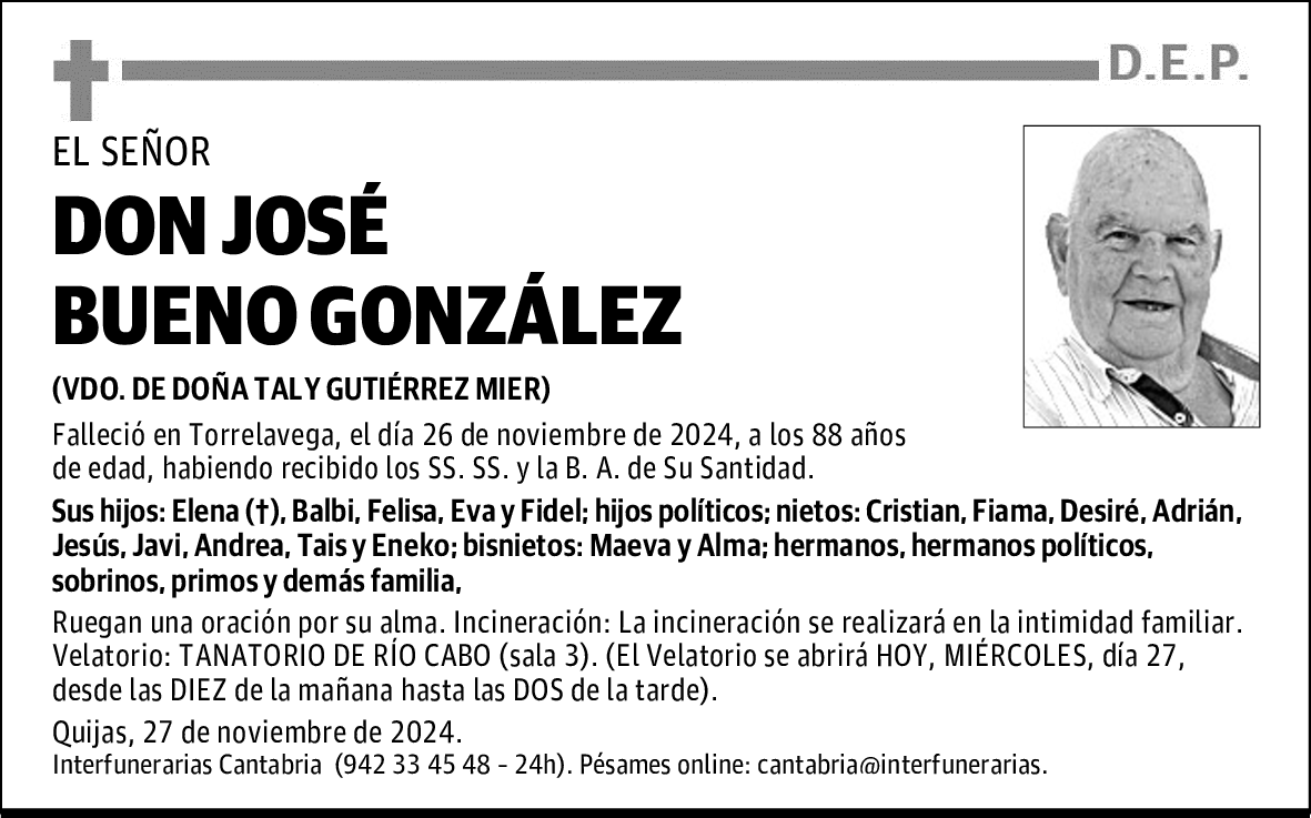 DON JOSÉ BUENO GONZÁLEZ