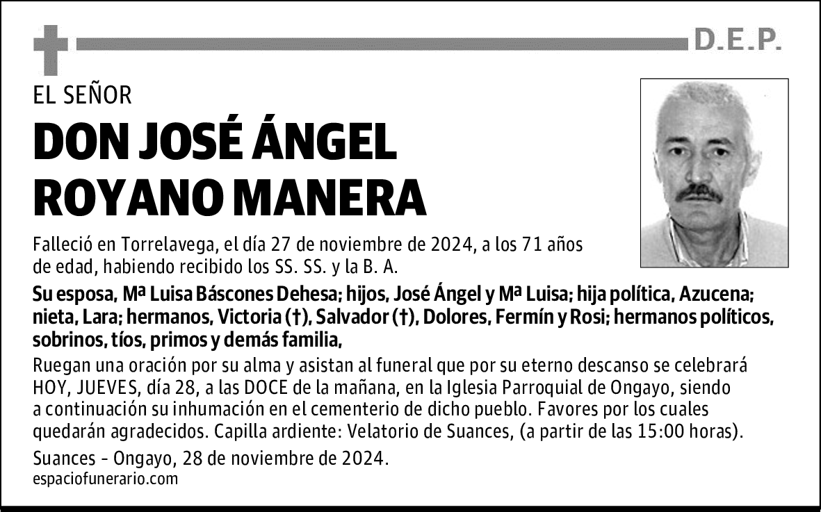 DON JOSÉ ÁNGEL ROYANO MANERA