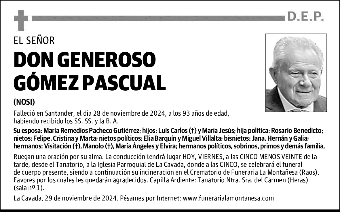 DON GENEROSO GÓMEZ PASCUAL