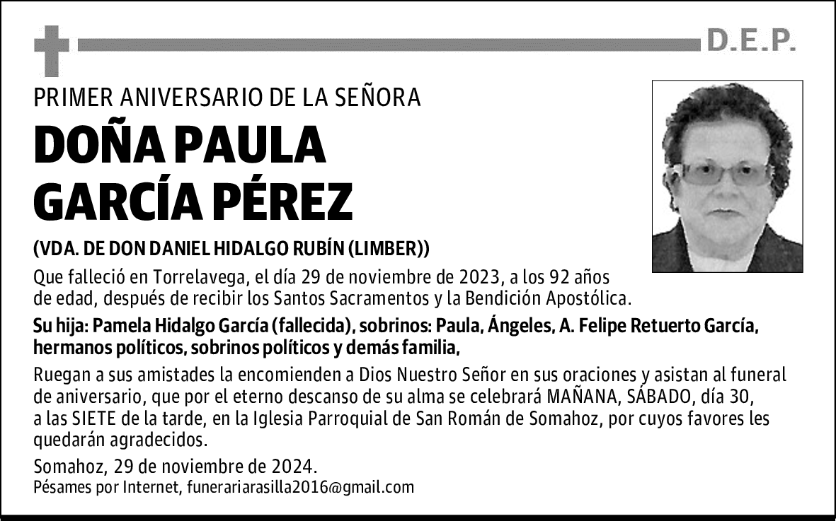 DOÑA PAULA GARCÍA PÉREZ