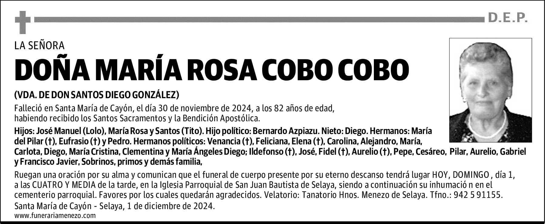 DOÑA MARÍA ROSA COBO COBO