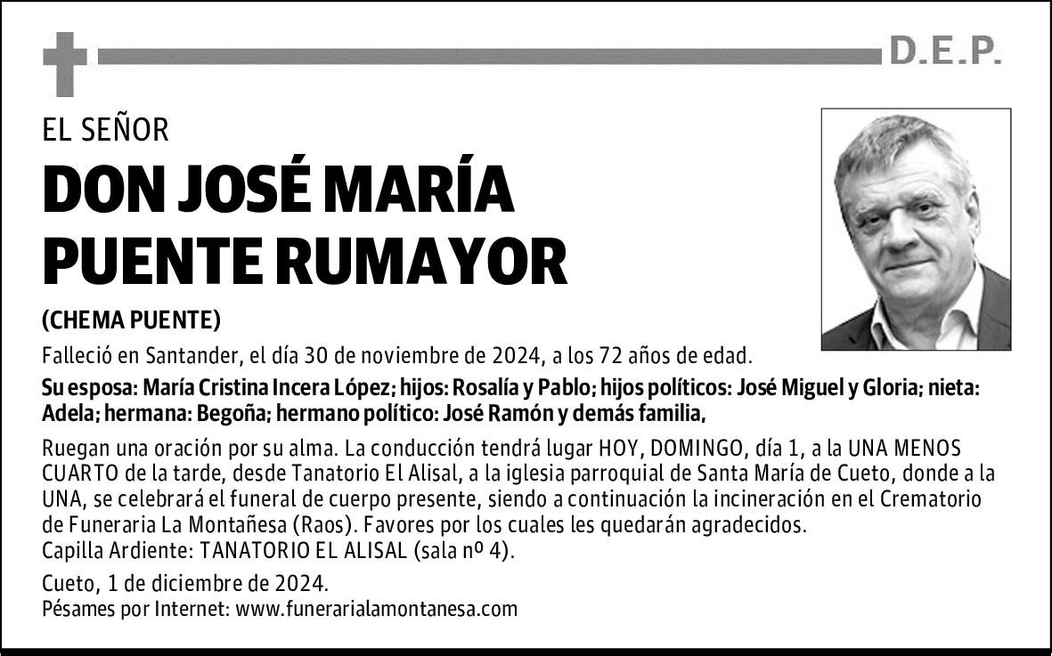 DON JOSÉ MARÍA PUENTE RUMAYOR