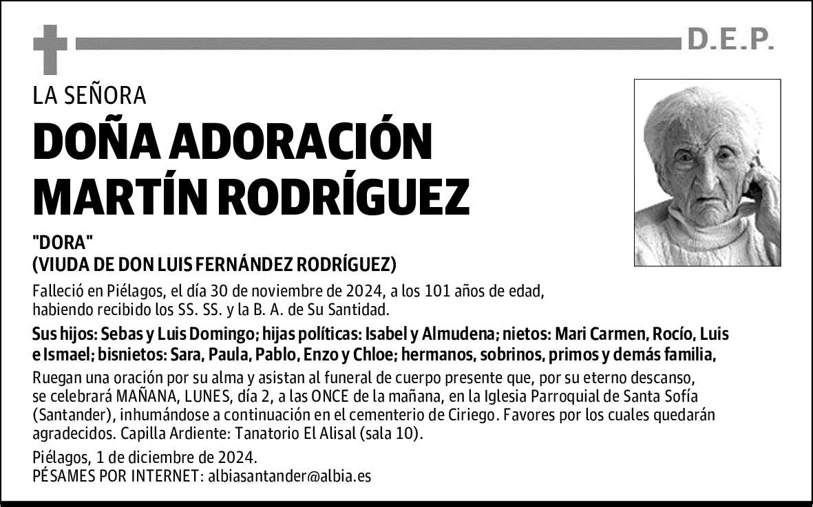 DOÑA ADORACIÓN MARTÍN RODRÍGUEZ