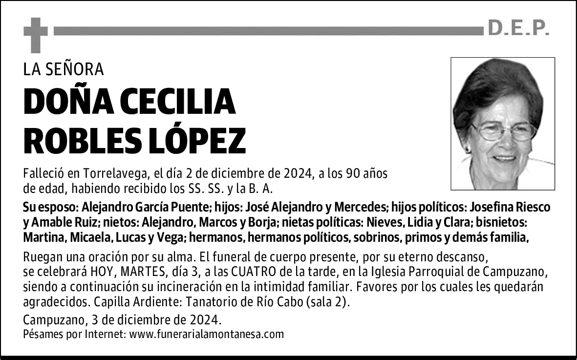 DOÑA CECILIA ROBLES LÓPEZ